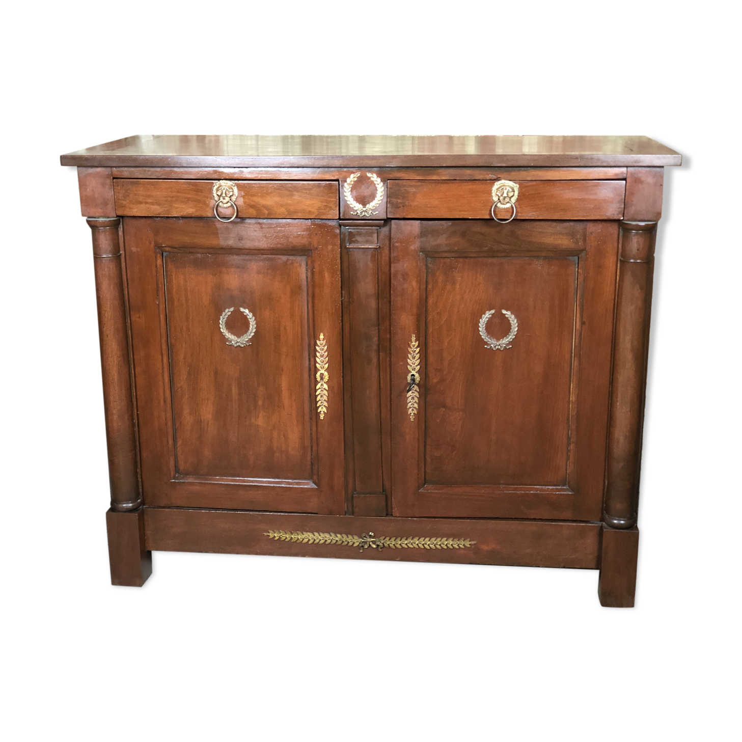 Empire style buffet in mahogany stained mahogany