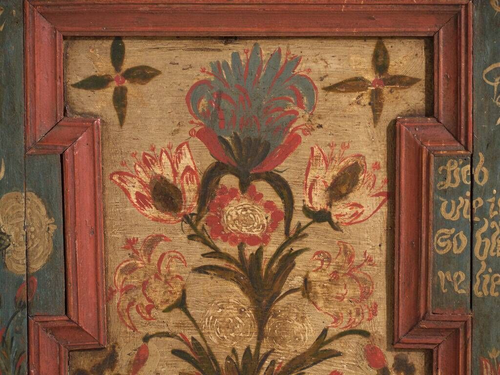 Antique wedding chest painted in pine – Austro-Hungarian Empire, Year 1775