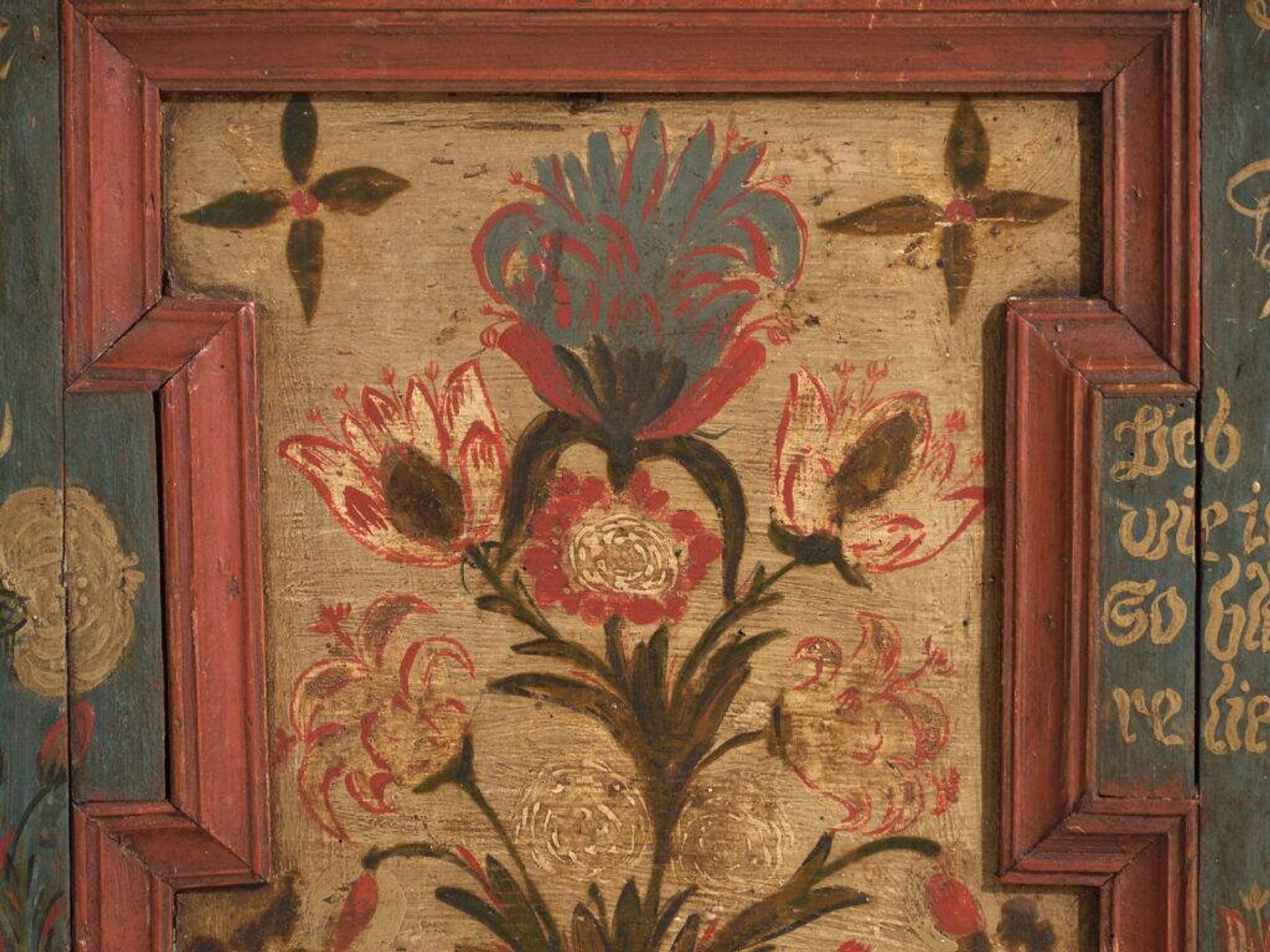 Antique wedding chest painted in pine – Austro-Hungarian Empire, Year 1775