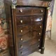 Empire period chest of drawers, early 19th century, in flame mahogany.