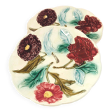 Série 2 assiettes barbotine fleurs