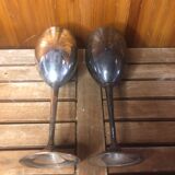 Pair of vintage silver metal wine glasses