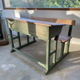 Bureau d’écolier ancien 2 places années 50
