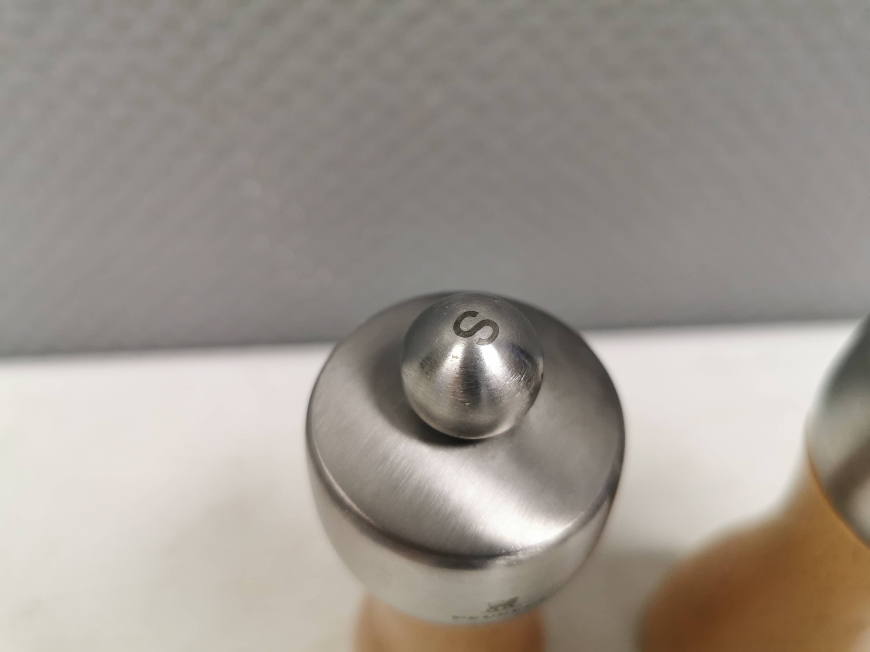 Salt and pepper set with Peugeot grinder.