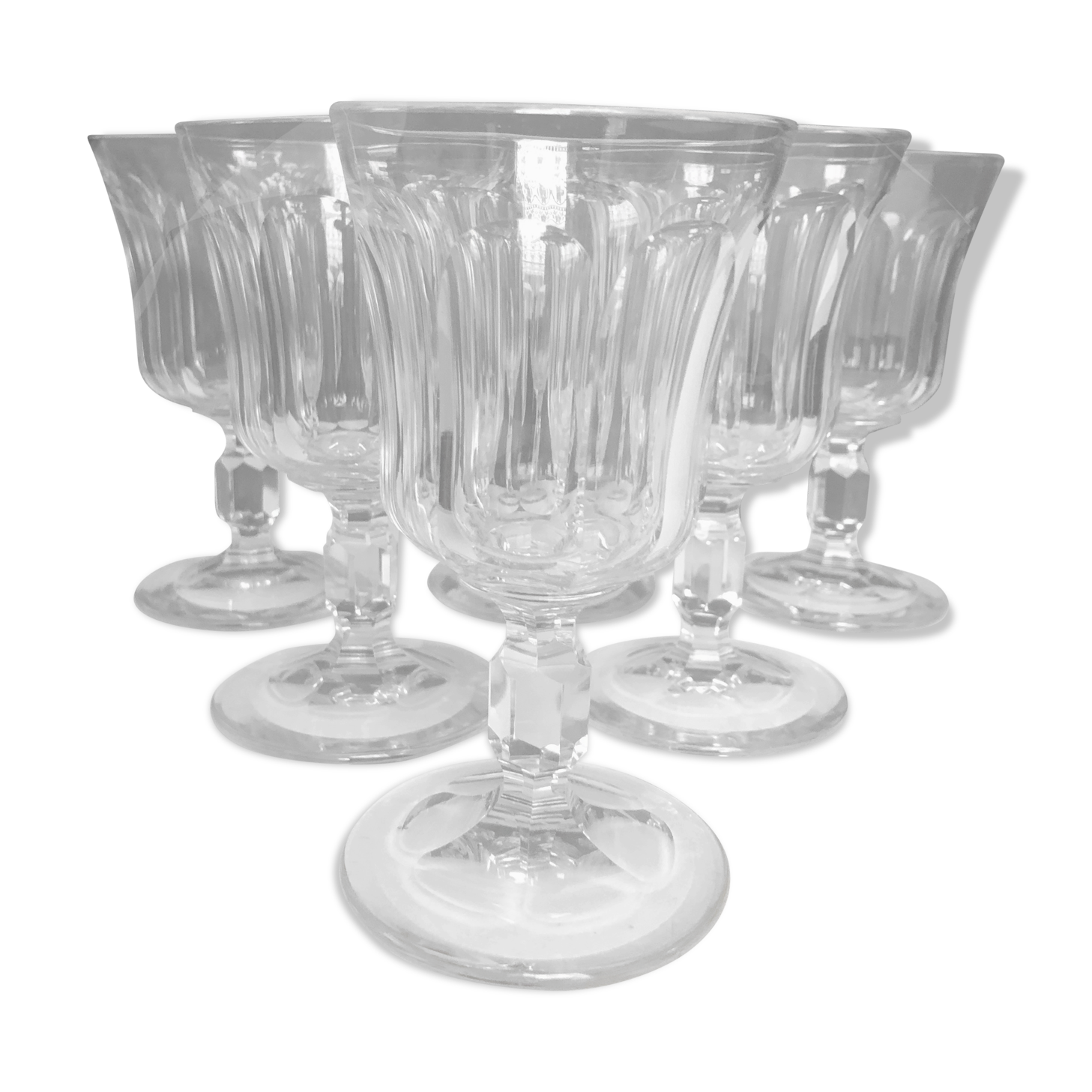 6 cut crystal water glasses