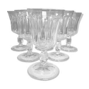 6 verres à eau en cristal
