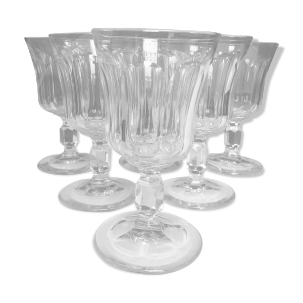 6 verres à eau en cristal taillé