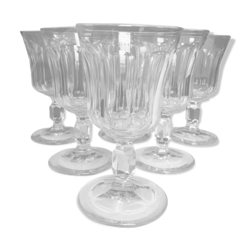 6 verres à eau en cristal taillé