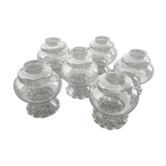 Lot de 6 globes en verre ambré