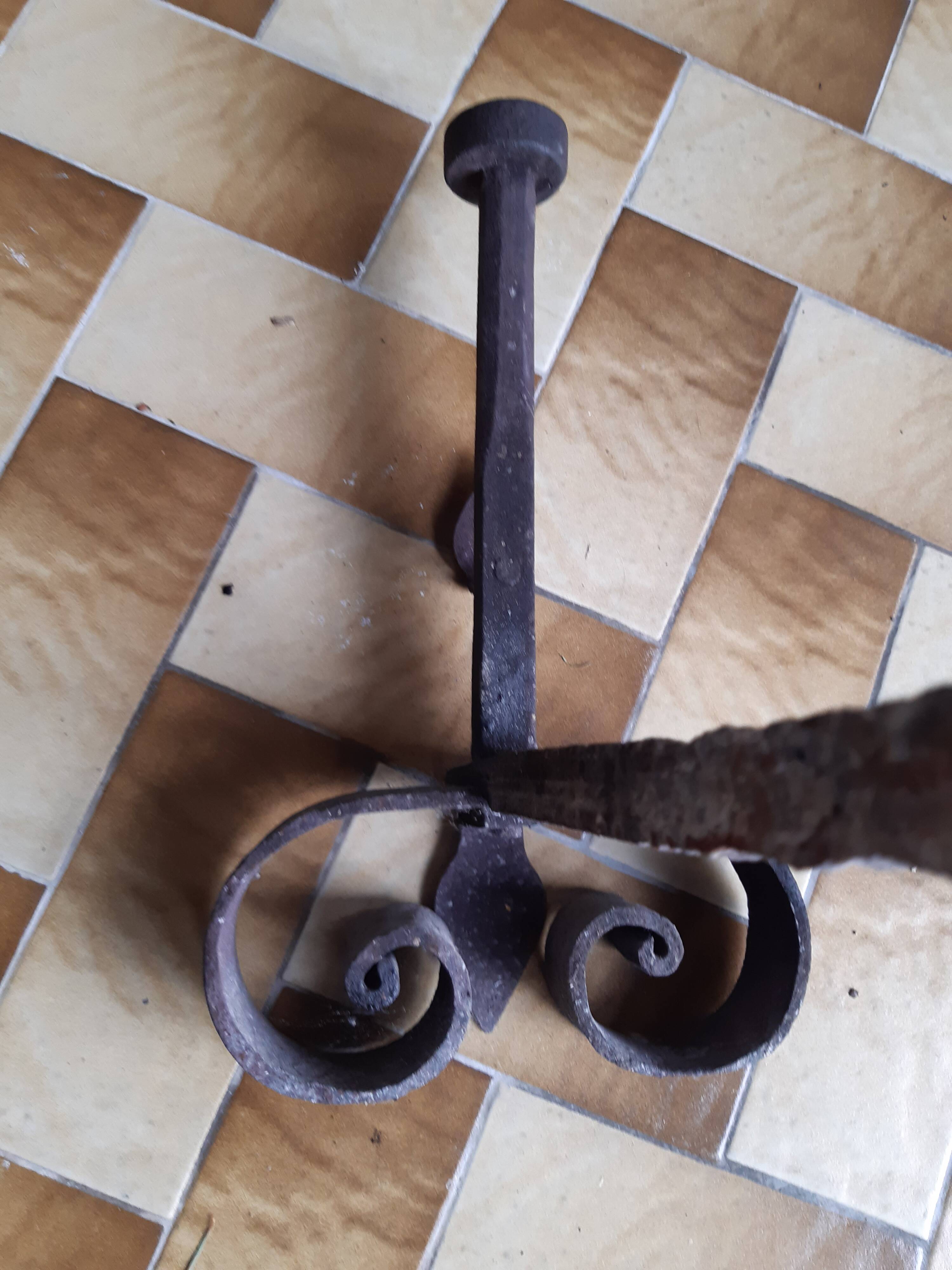 Wrought iron andirons