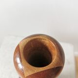 Vintage Wooden Vase: Handcrafted Wood Sculpture, Home Decor