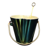 Verceram iridescent ceramic ice bucket, with golden spoon