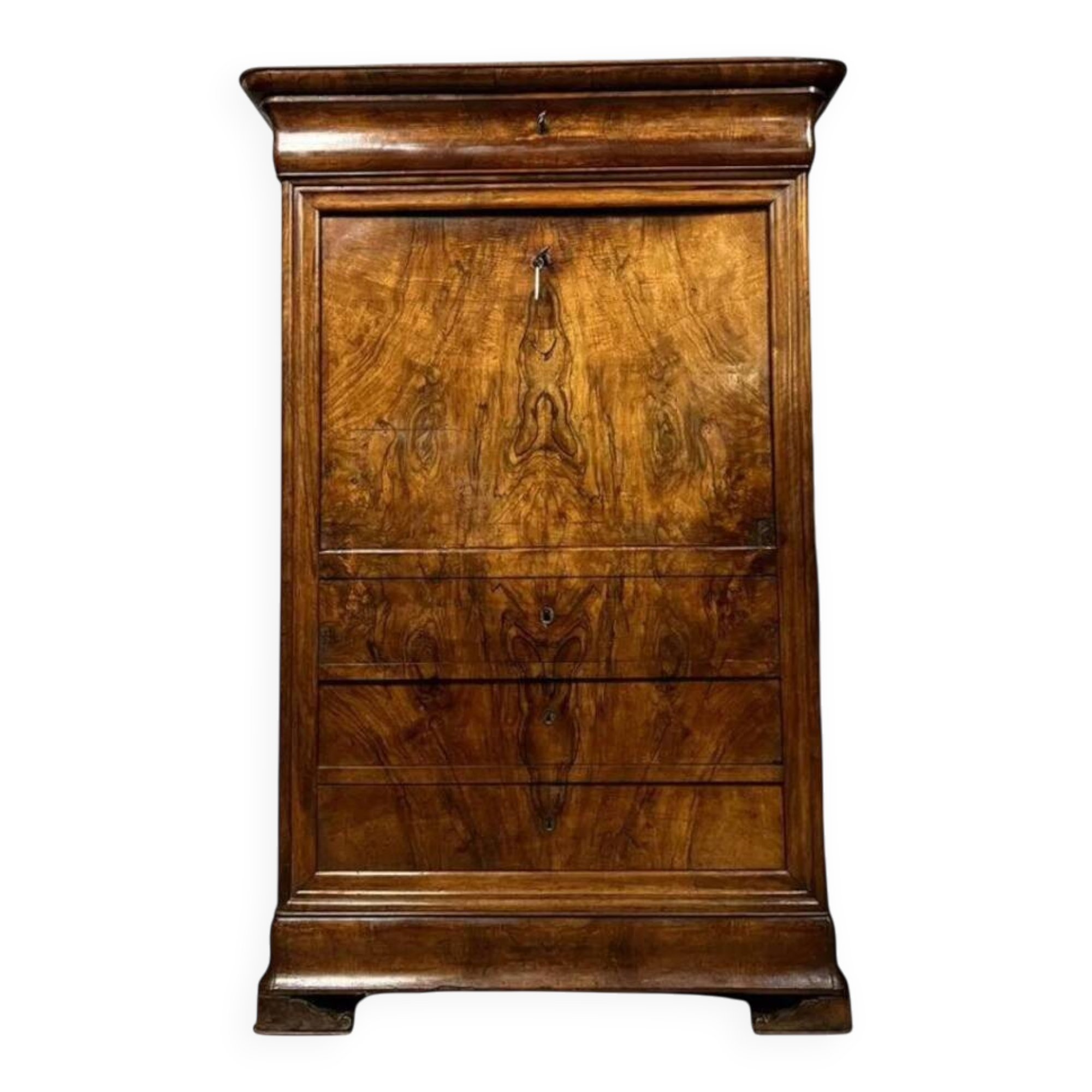 Secrétaire époque Louis Philippe a double doucine en noyer
