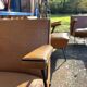 4 fauteuils en simili cuir camel, années 50