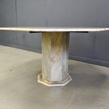 Octogonal italian marble dining table 1970s