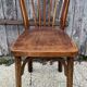 Set of 8 vintage bistro chairs, 50s, 60s, dark oak.