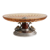 Art Deco Glass and Metal Fruit Bowl, France, circa 1940