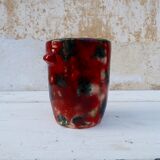 Pot ceramic enamelled spotted drips