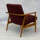 Chair created by Mr. Zieliski year 60 burgundy fabric.