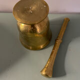 Golden metal mortar and pestle