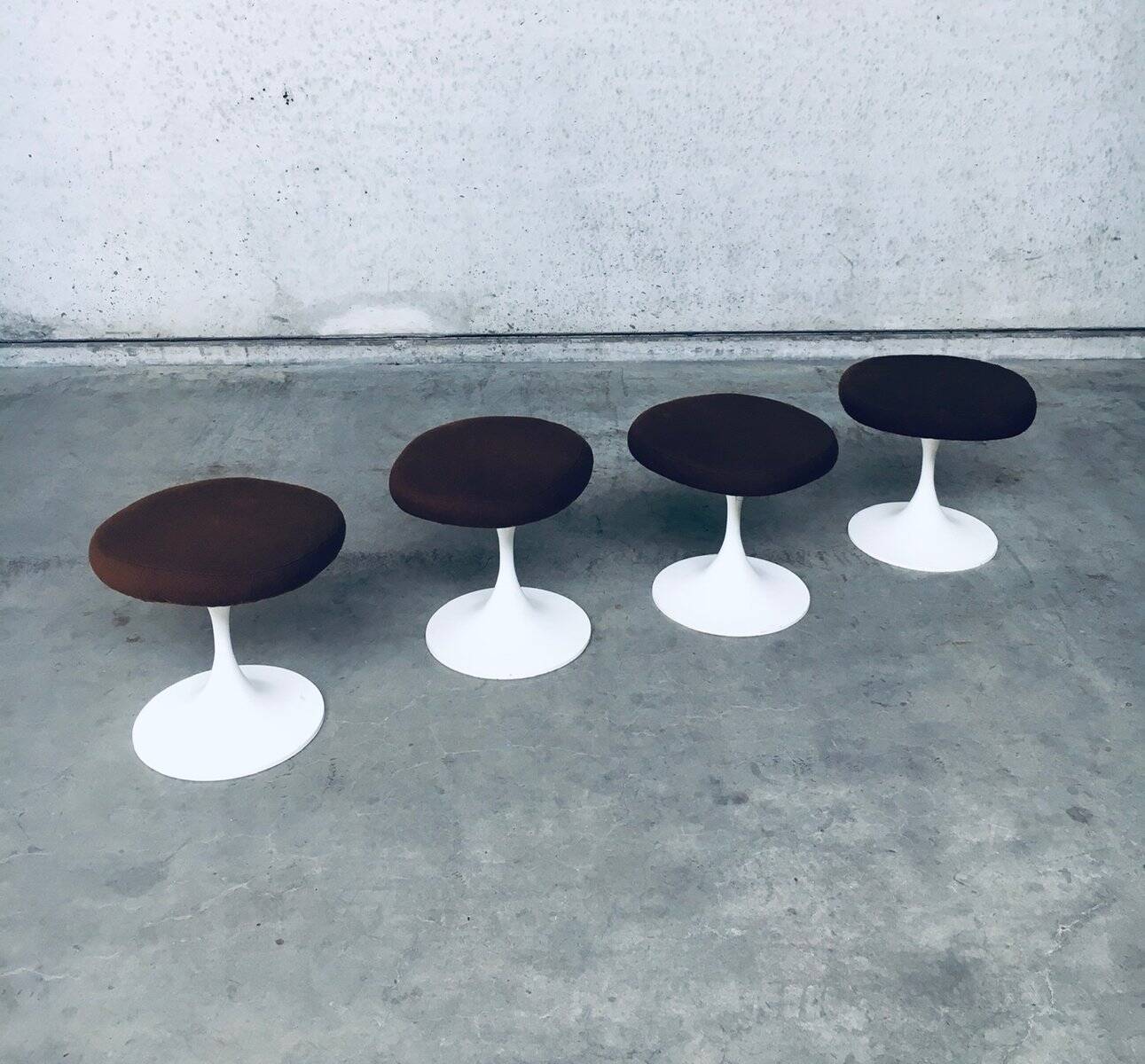 Mid-Century Modern Design Tulip Stool Set by Tamburin, Sweden, 1970s, Set of 4