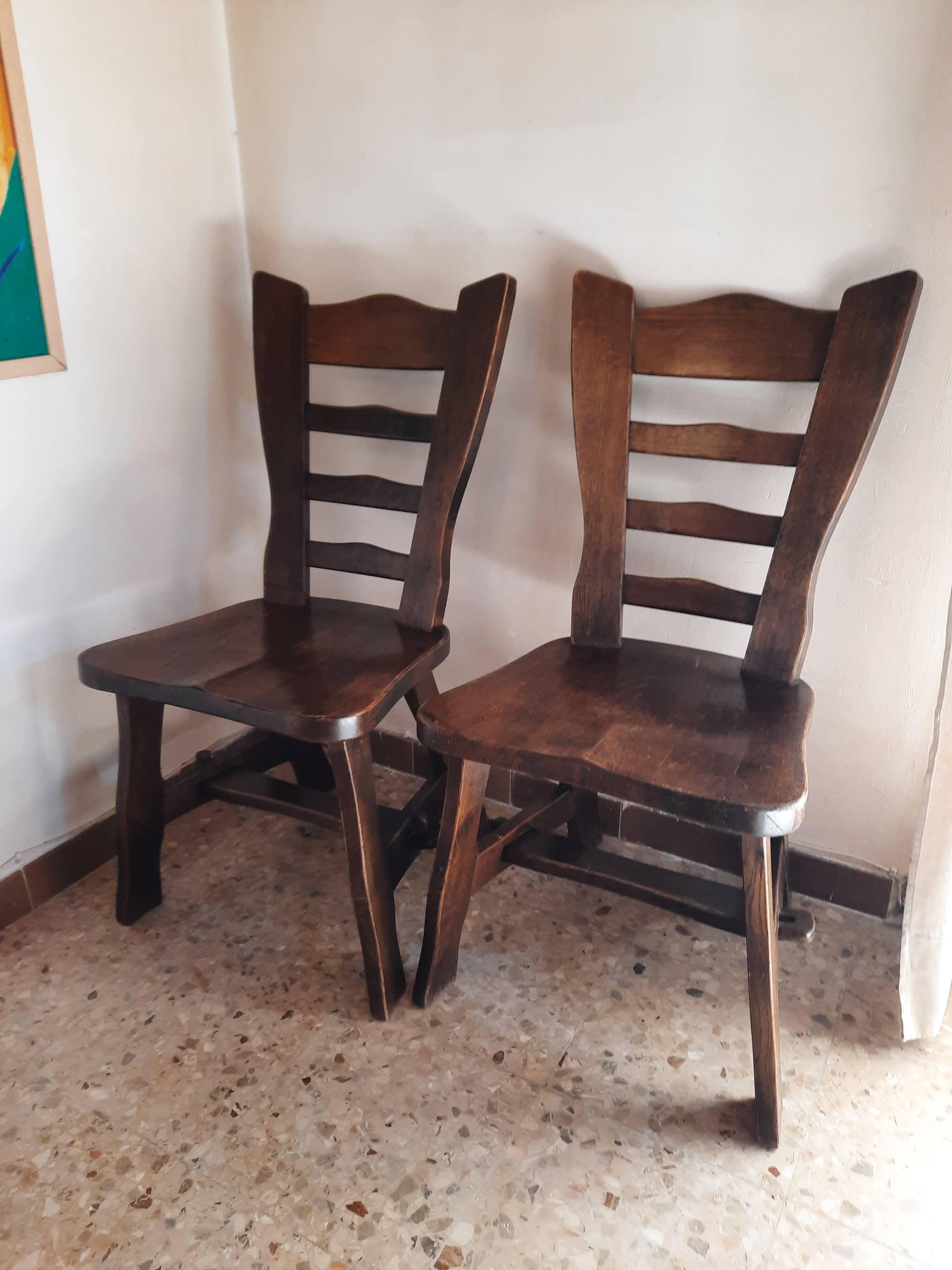 Pair of brutalist bistro chairs from the 70s Poland