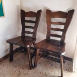 Pair of brutalist bistro chairs from the 70s Poland