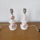 Pair of porcelain bedside feet floral pattern
