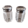 Pair of small crystal and silver metal salt shakers art deco period