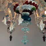 Rezzonico Venetian Chandelier in Multicolored Venetian Glass, 6 Light Arms