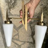 Vintage design solid brass wall light from the 60s