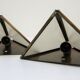 Paire d'appliques en laiton et verre design