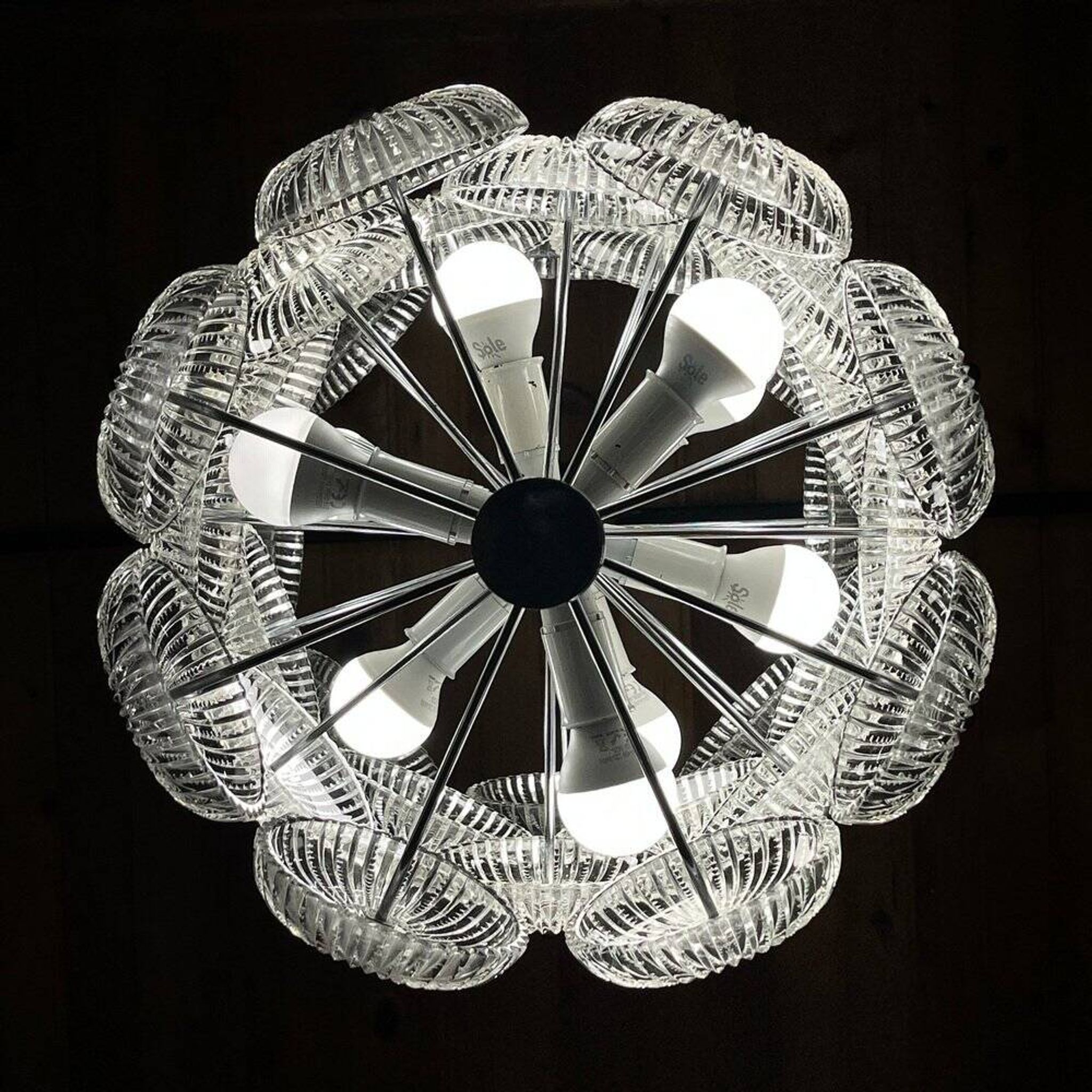 Vintage crystal chandelier Dandelion, Italy, 1960s