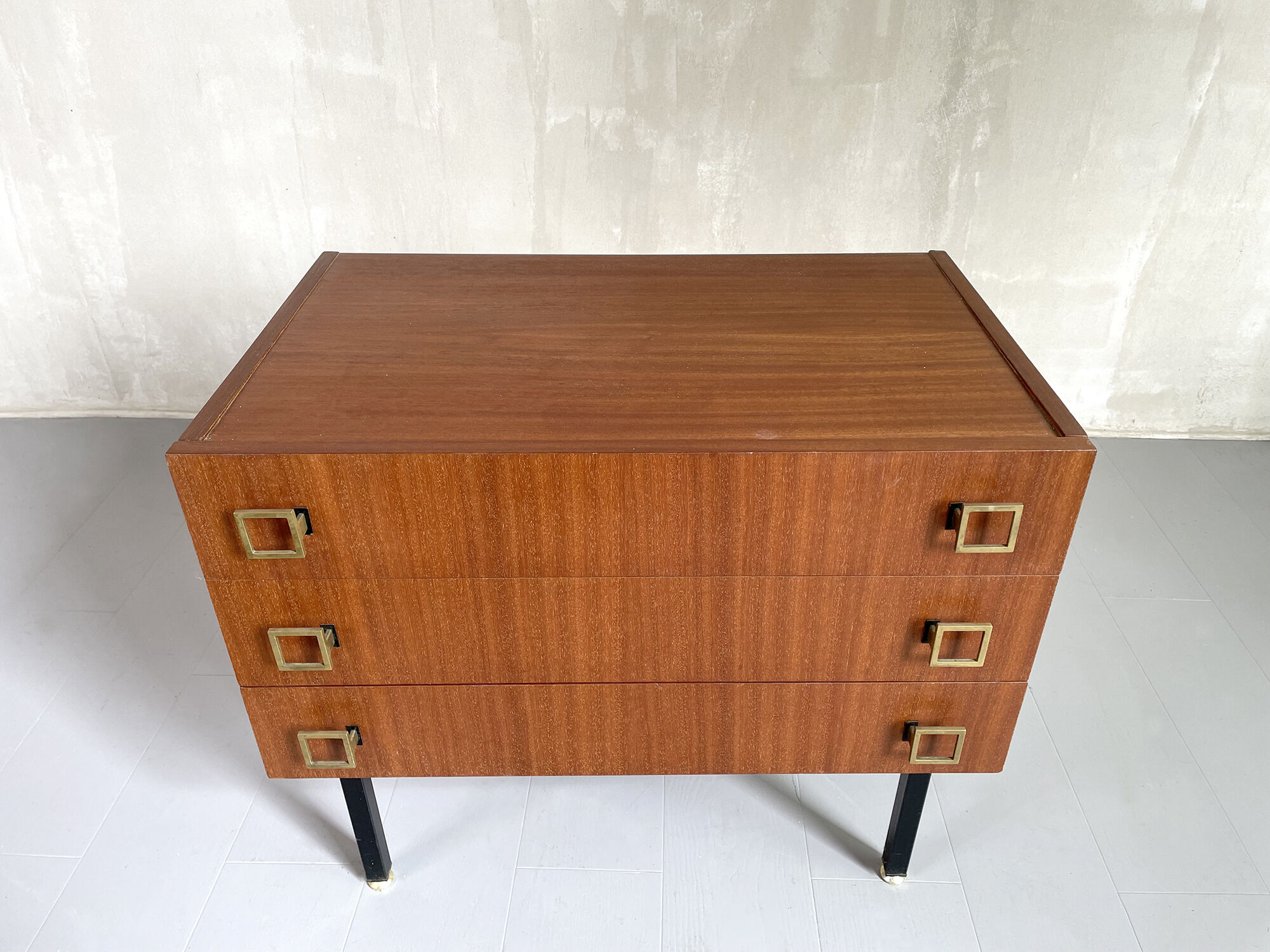 Mahogany and metal dresser, France 1960