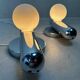 2x vintage design wall lamps – chrome and opaline