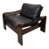 Paire de fauteuils scandinaves en cuir et palissandre