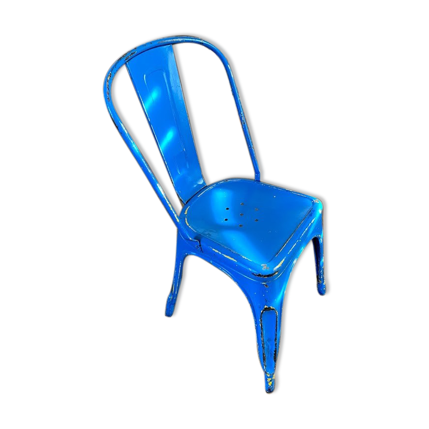 Chaise Tolix bleue