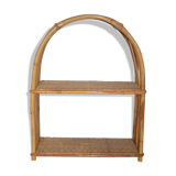 Round rattan shelf
