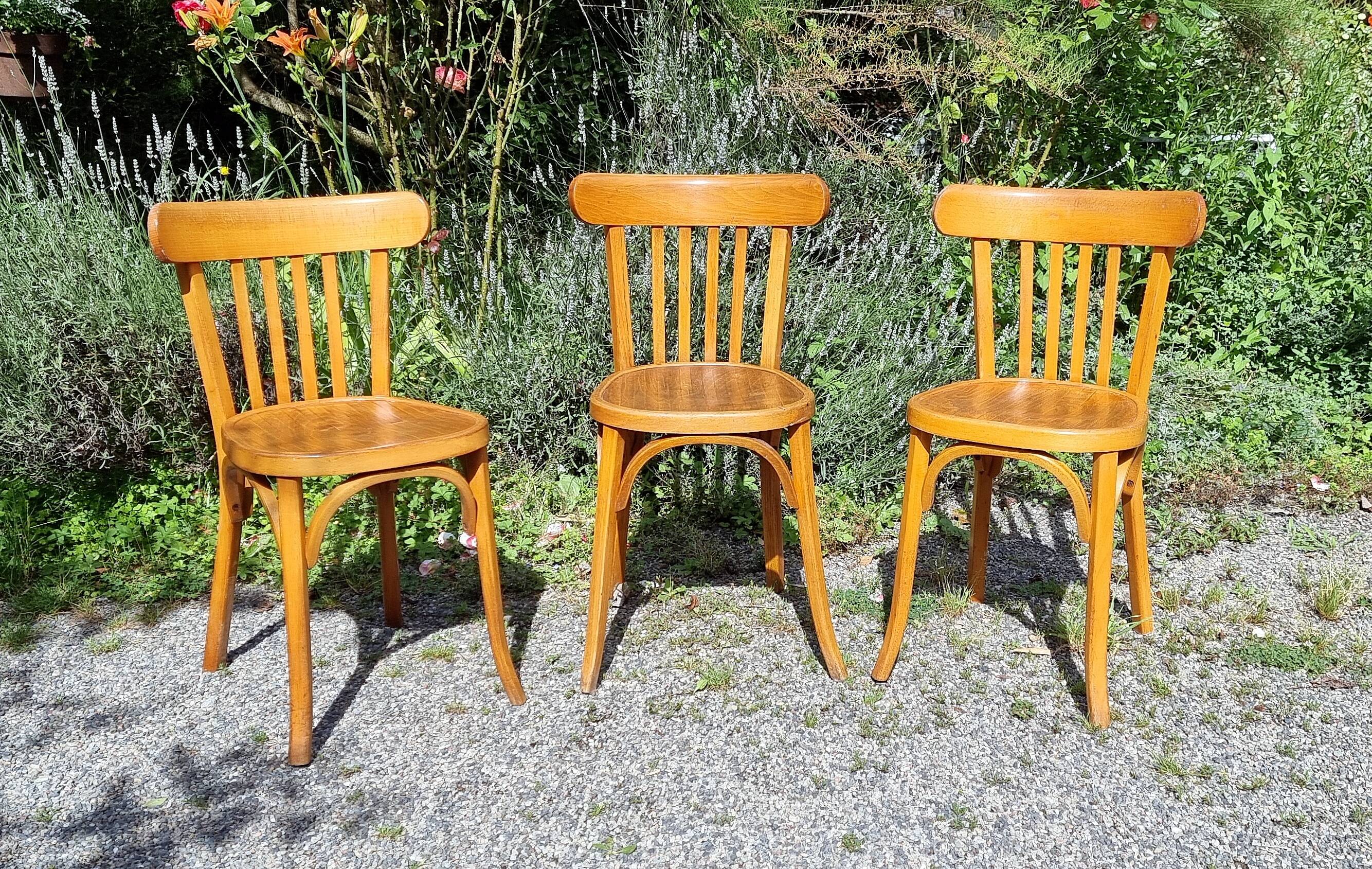 6 bistro chairs including Baumann from the 50s