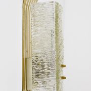 J.T. Kalmar Vienna Pair of Wall Sconces in Brass and Glass, Austria, 1950s