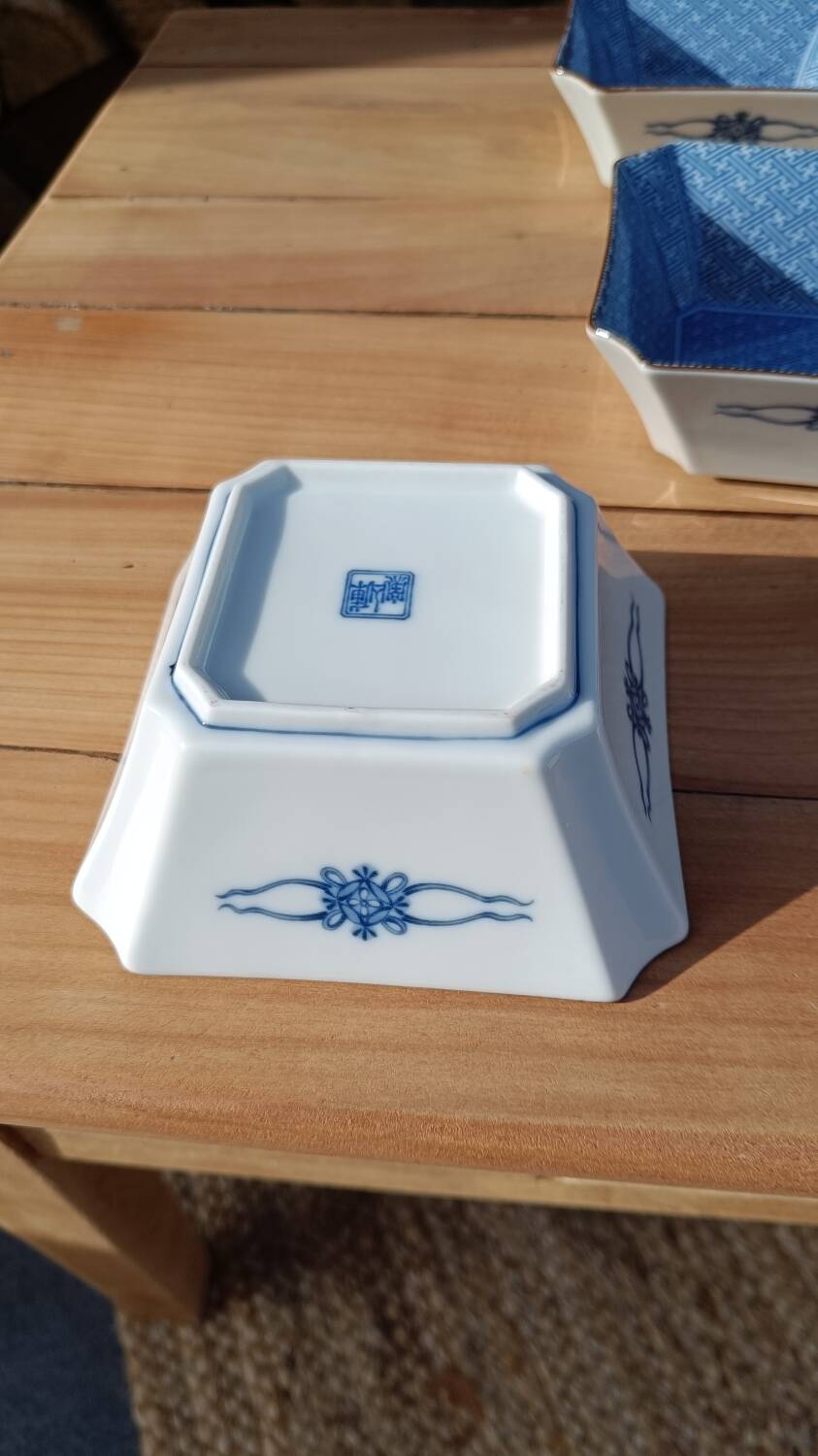 Asian set of platter and ten ramekins