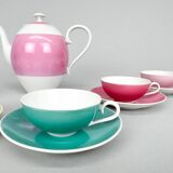 Rare moser porcelain coffee or tea set, czechoslovakia 1950's, marked