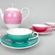 Service à café ou à thé en porcelaine moser, rare, tchécoslovaquie, années 1950, marqué