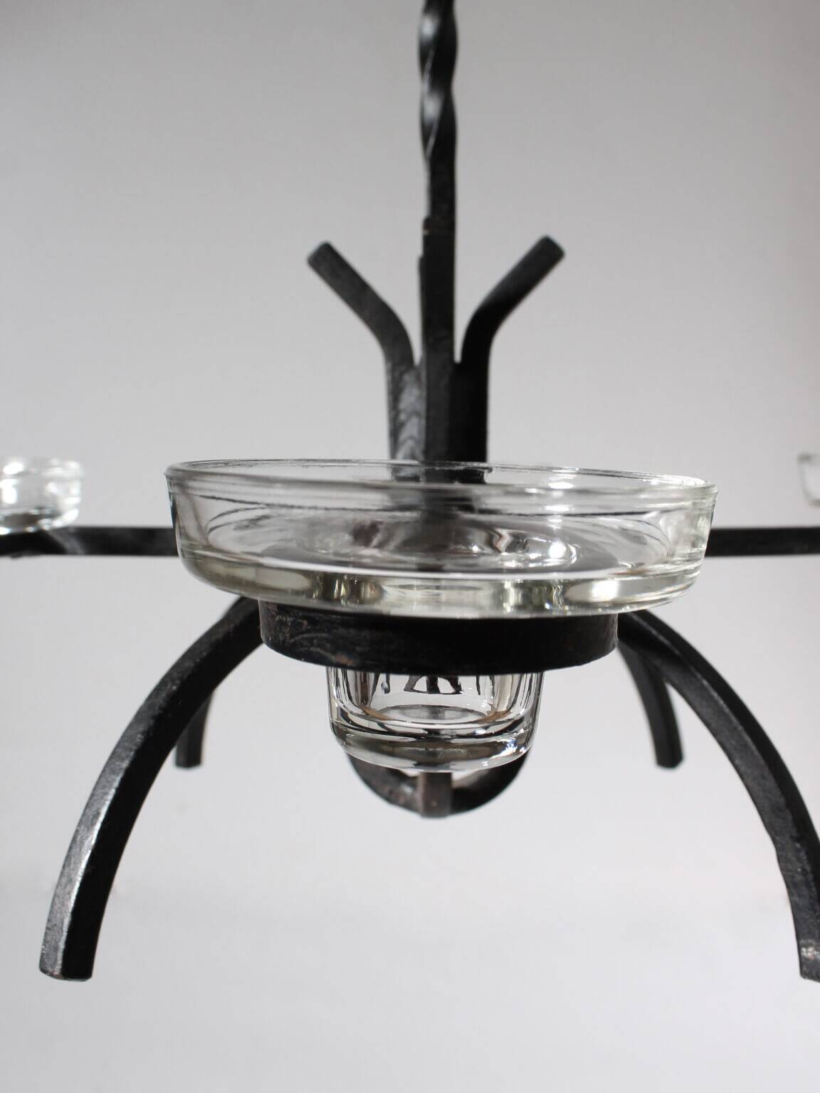 Cast Iron Brutalist Chandelier