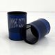 Blue perforated metal bin, 1980