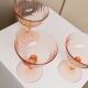 Ensemble de 6 verres à martini coupe Luminarc Rosaline en verre abricot – vintage années 1970 France avec emballage.