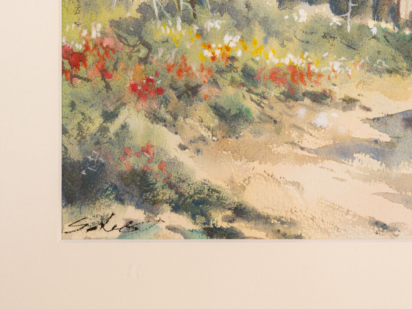 By the River, Aquarelle on Paper, 58 x 58 cm
