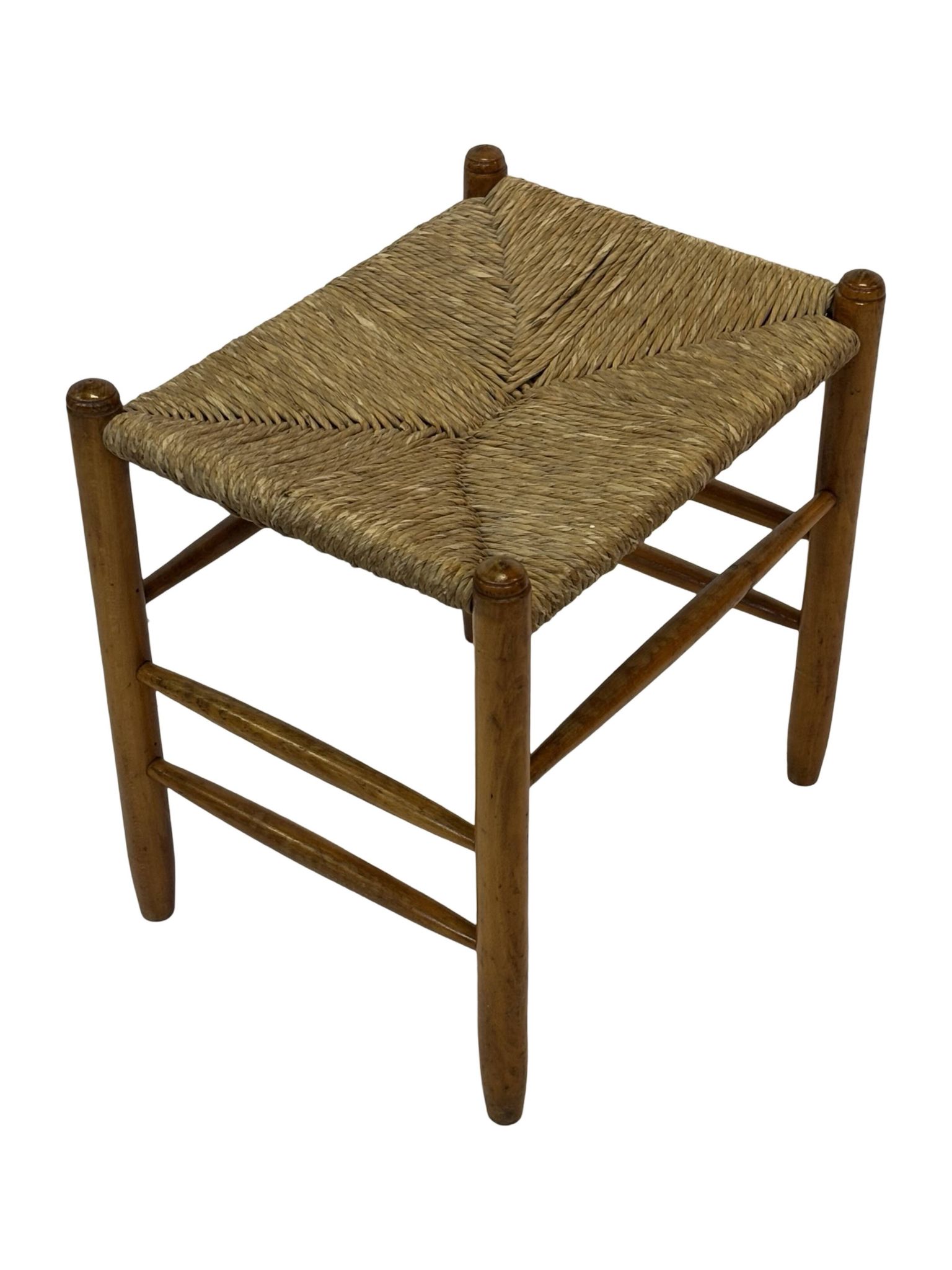 Tabouret vintage en corde de papier danois tabouret ottoman du milieu du siècle