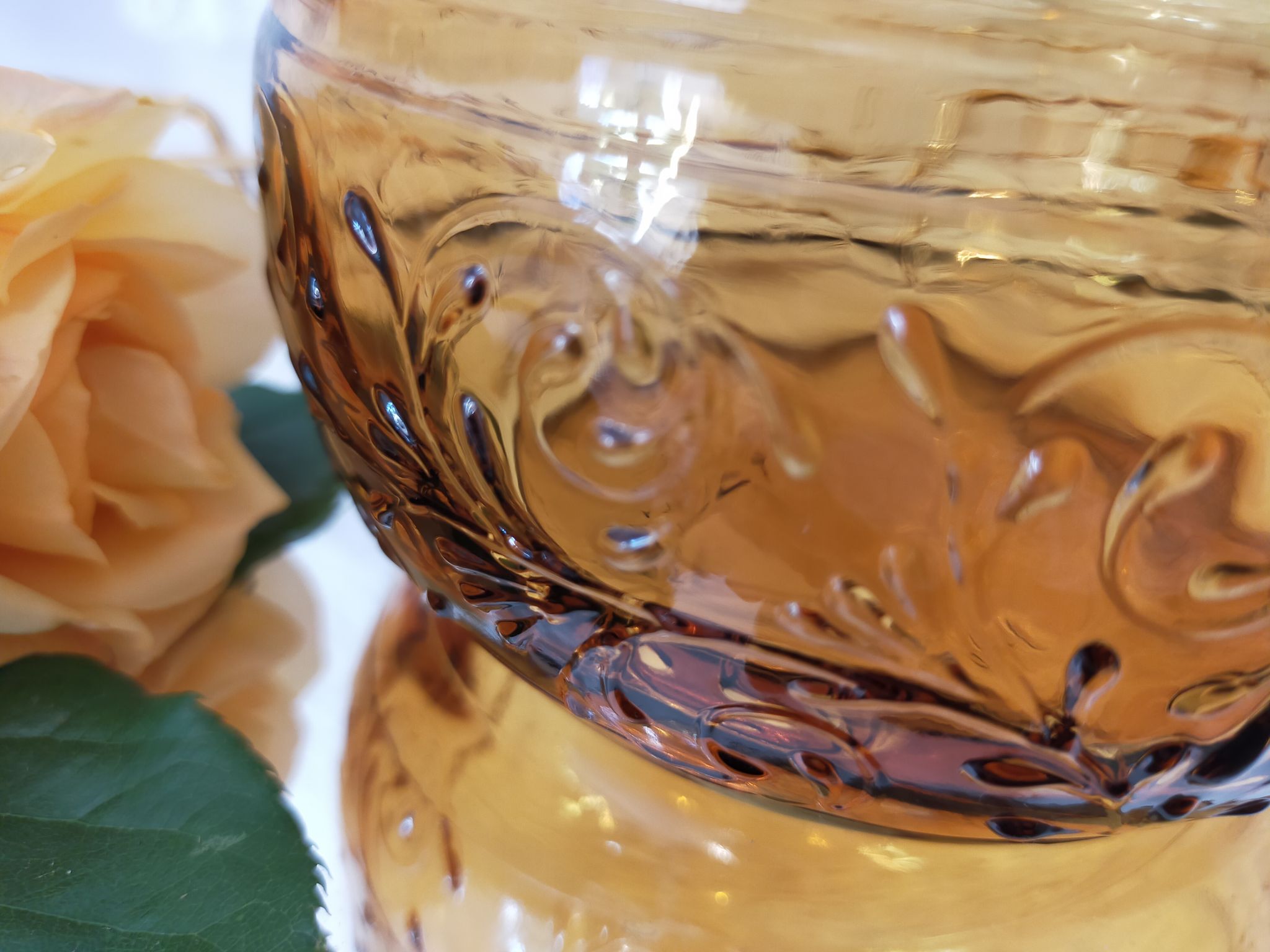 Vintage amber glass water jug made in Italy in the 60s/70s