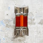 Space Age Wall Light in Steel and Lacquered Metal from by Luci Italia, Italy, 1960s